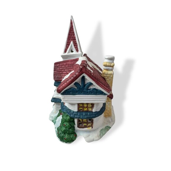 Woolworth 5Pc Porcelain House Night Light Set Snowy Village Christmas Vintage - Picture 15 of 16